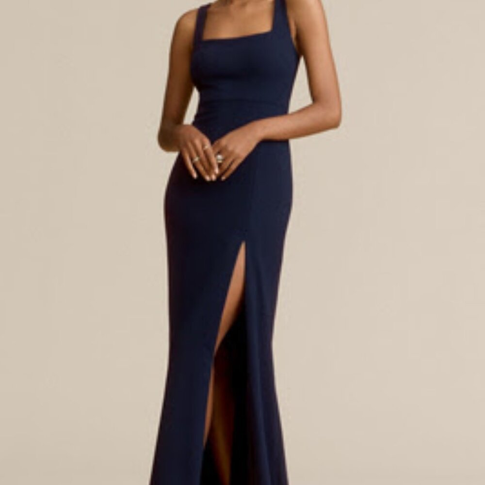 Anthropologie BHLDN Blake Square-Neck Stretch Crepe Gown